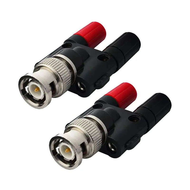 1pcs BNC Male To Female Banana Dual Binding Posts Adapter Covert From BNC Plug Male Pin Covert To Banana Jack Female Socket