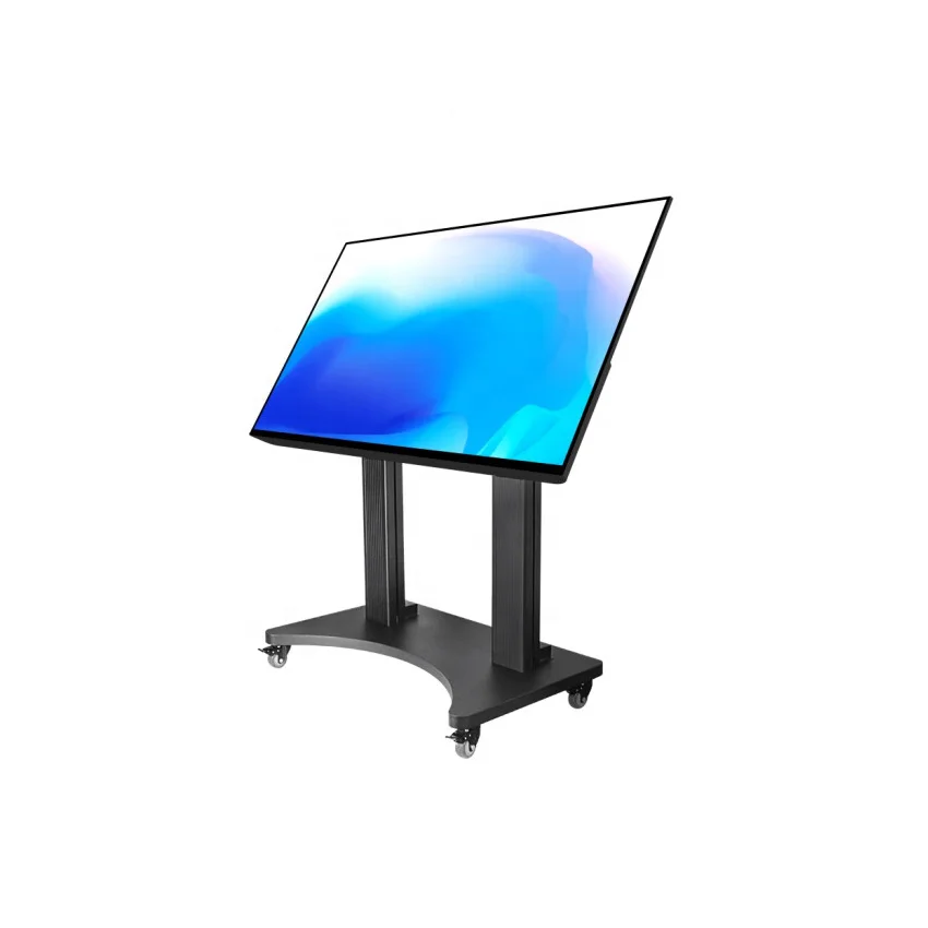 

Free Standing Motorized 90 Degree Tilt Electric Lift Trolley TV Stand With Wheels For Conference Room Show Room