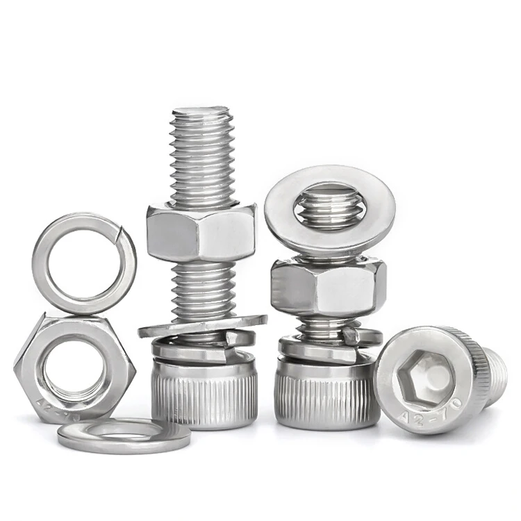 M2 M3 M4 M5 M6 M8 M10 M12 316 Stainless Steel Hex Socket Head Cap Screw Nuts with Washers Sets Allen Head Bolts and Nuts Kits