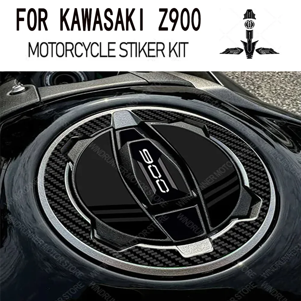 

for KAWASAKI Z900 3D Motorcycle Tank Pad Protector Sticker Gas Tank Decals Scratch Resistant Protective Sticker Full Set