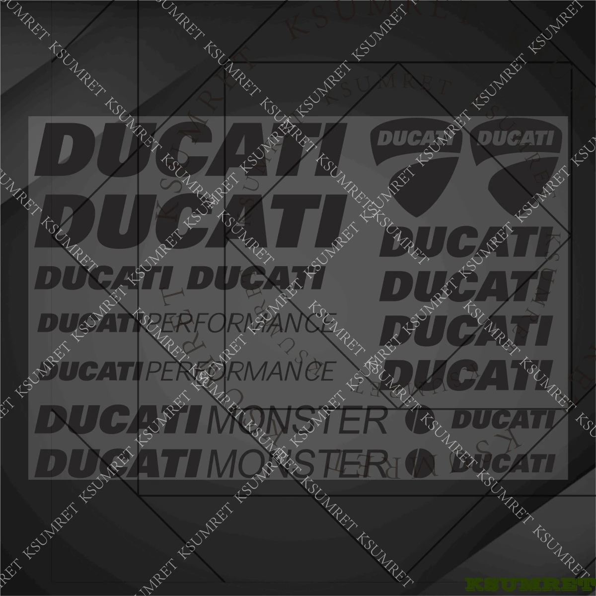 Obrázek 6: Vinyle pro ducati motocykl nálepka obtisk komora helma logem souprava