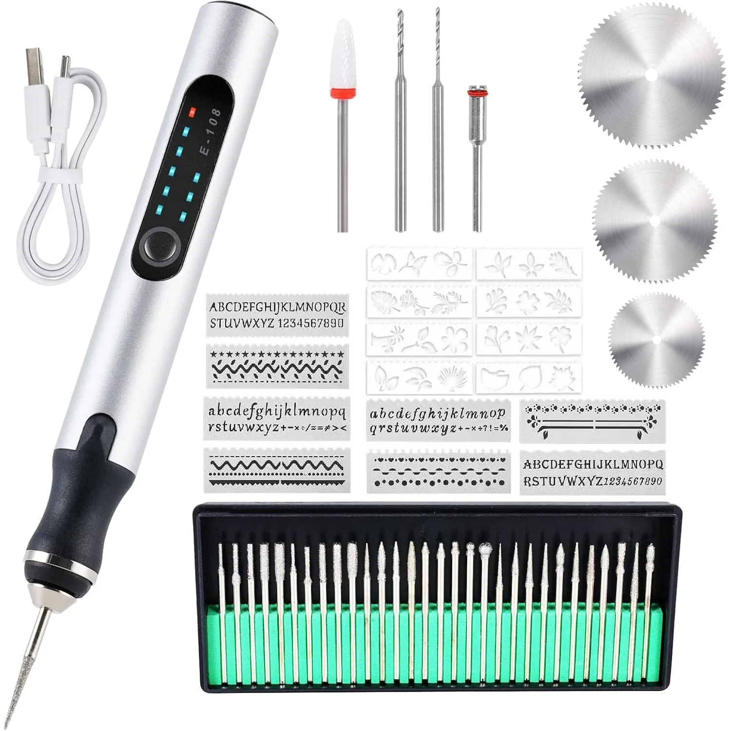 

Engraving Pen, USB Cordless Mini Electric Engraving Tool with 37 Bits, Cordless DIY Rotary Etching Tool for Jewelry, Wood, Glass