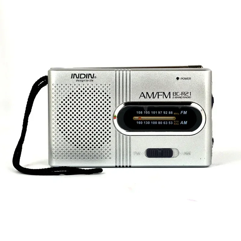 BC-R21 Mini AM FM Radio Battery Powered Portable Radio Best Reception Longest Running Time Walking Home Speaker