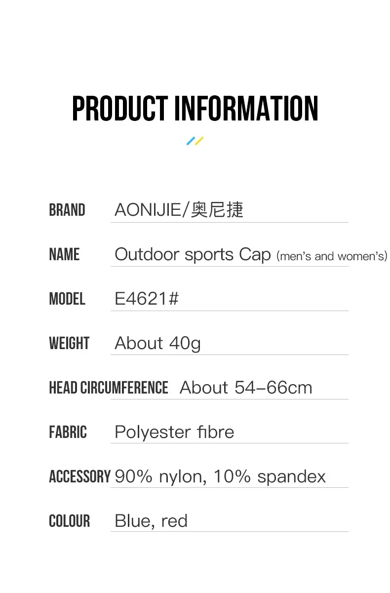 AONIJIE-Unisex Outdoor Sports Cap, Breathable Sunshade, Duck Tongue, Baseball Cap, Marathon Running Hat, Quick-Drying, E4621