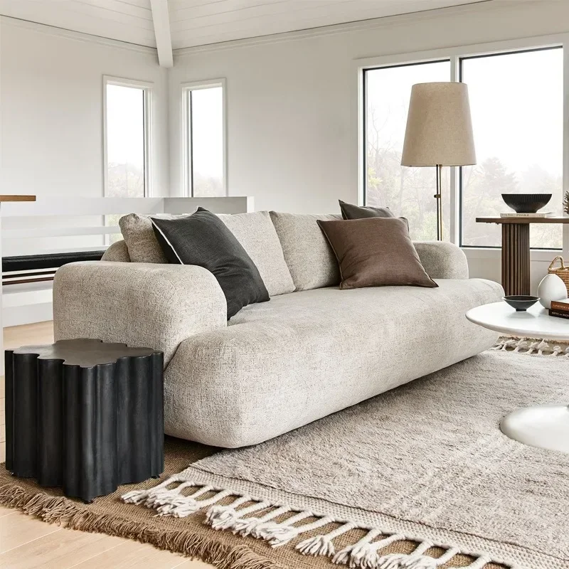Simple cream-style fabric sofa wabi-sabi wind fully furnished furniture