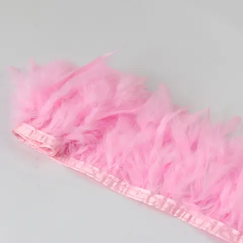 1-2M Pink Feather 10-15cm Fluffy Turkey Feather Trim for DIY Craft Wedding Party Dress Sewing Ribbon Clothing Fringe Plume Decor