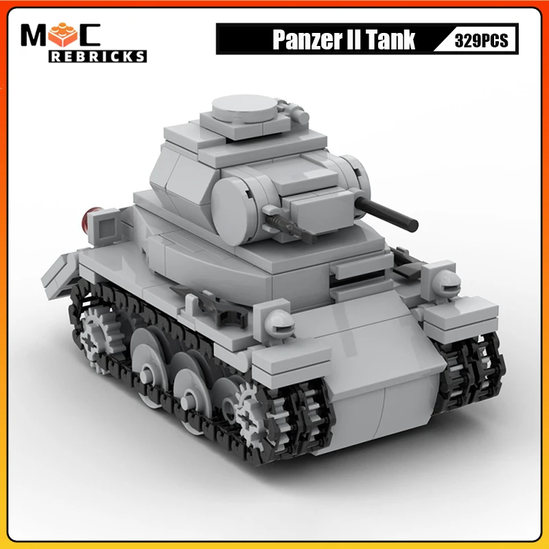 Military Vehicles Model German Light Tanks Panzer II Building Blocks DIY Small Particle Bricks Assembly Puzzle Toy For Kid Adult