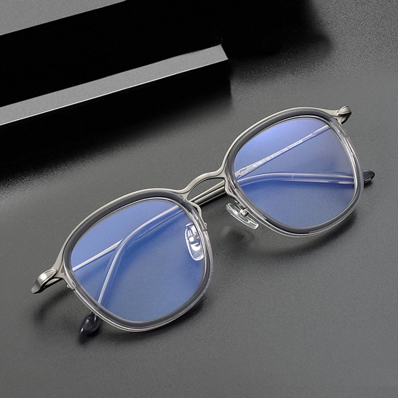 

Vintage Titanium Acetate Optical Eyeglasses Men Ultralight Square Full Rim Glasses Frame Women Anti Blue Light Myopia Eyewear