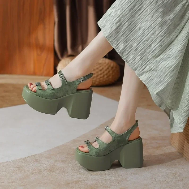 

Summer Women's Sandals 2025 New Comfortable Gladiator Sandals Shoes for Women 10CM Luxury Anti Slip Casual Shoe Zapatos De Mujer
