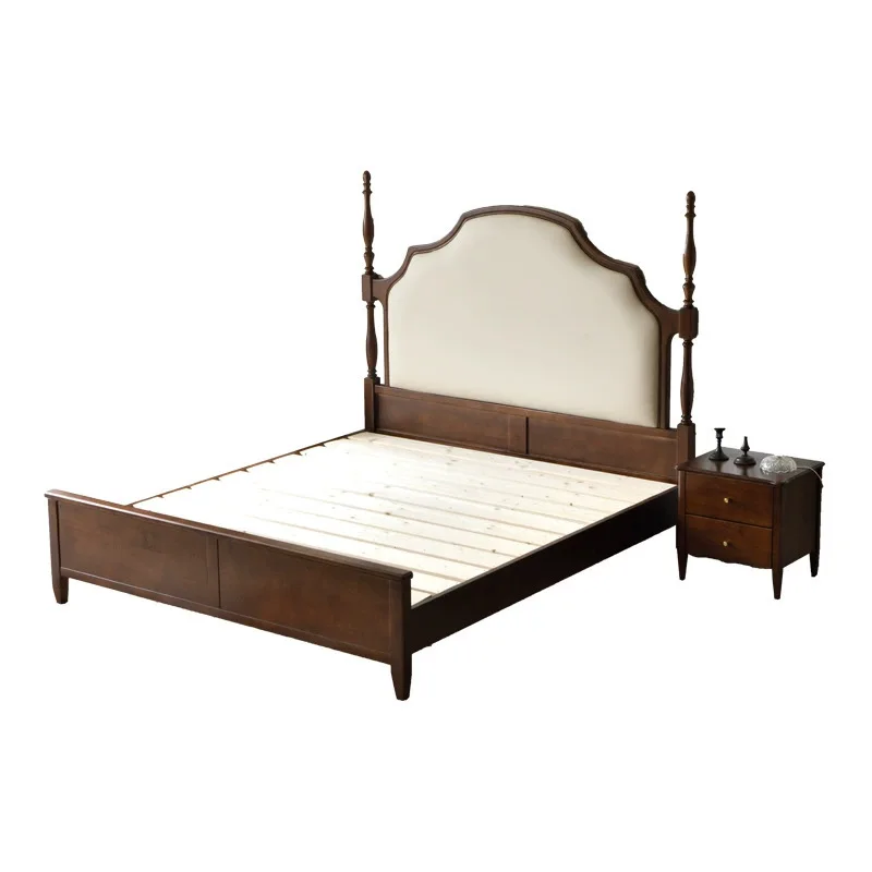

Romantic French solid wood bed retro 1.8 meters home master bedroom bed