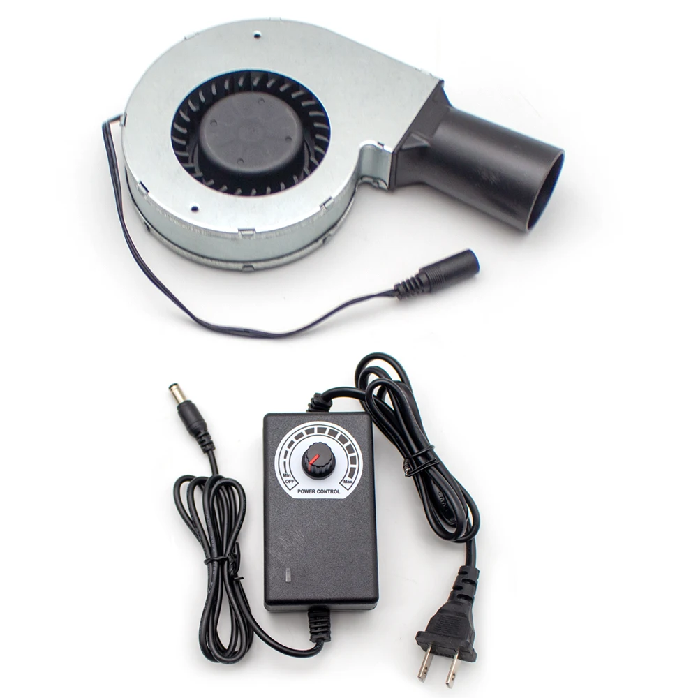 Motor de ventilador sin escobillas CC, 12V, 2A, controlador de velocidad Turbo Ajustable, ventiladores, ventilador para barbacoa, NMB BL4447-04W-B49-71, 62.49CFM + conducto de aire