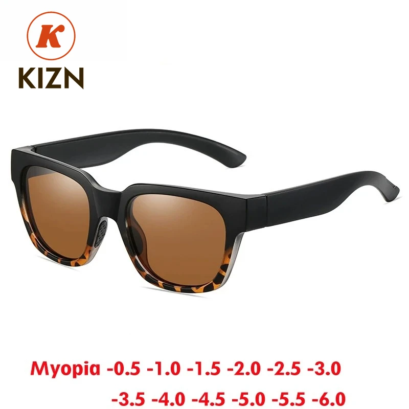 

KIZN 2025 новые модные спортивные поляризационные солнцезащитные очки для близорукости, мужские и женские очки, оптика по рецепту, уличные очки от -0,50 до -6,0