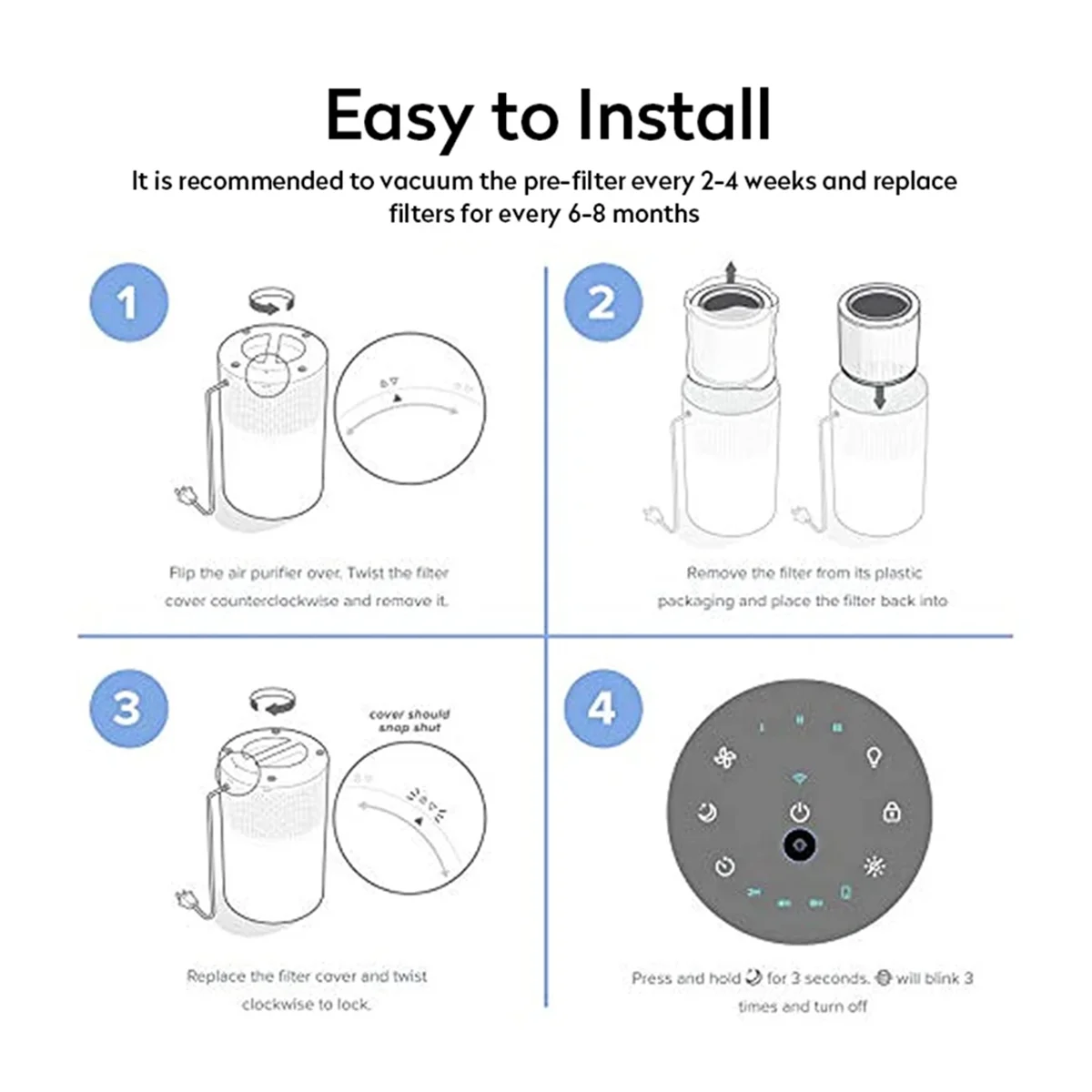 فلتر Hepa PM2.5 لجهاز تنقية الهواء Levoit Core 200 فلتر الكربون المنشط Core 200S فلتر تنقية الهواء