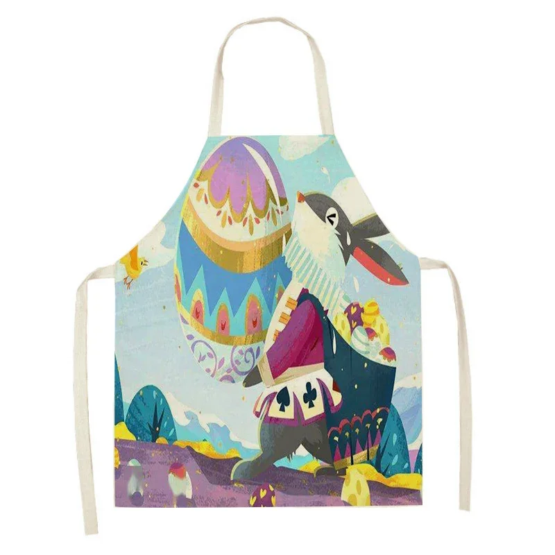 Easter Bunny Collection Men's Kitchen Aprons Children's Painting Aprons Dessert Shop Baking Cleaning Anti-Fouling Accessories