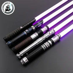 TXQSABER 라이트세이버 네오 픽셀 헤비 듀얼링 RGB 장난감 레이저 세이버 메탈 힐트 스무스 스윙 컴뱃 코스프레 발광 키즈 토이즈