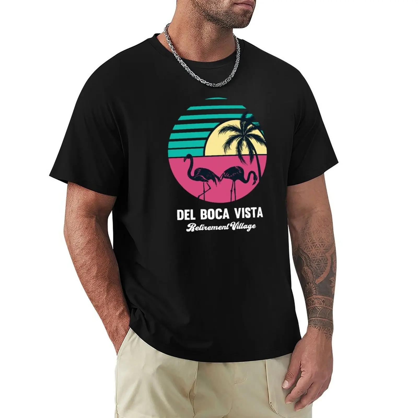 Del Boca Vista Retirement Village T-Shirt Basic Casual Short Sleeve Cotton Shirt