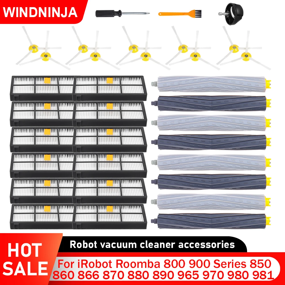 Piezas de la serie Roomba 800 900 para iRobot 890 891 960 980 981 985 990 805 850 860 866 870 880: Filtro de vacío, rueda, cepillo principal y cepillo lateral