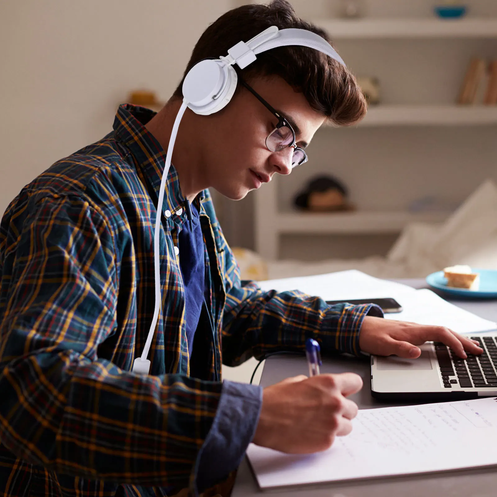 سماعة ألعاب سلكية، صوت ستيريو، راحة فوق الأذن لألعاب الكمبيوتر، استخدام سماعة أذن طويلة الارتداء #2