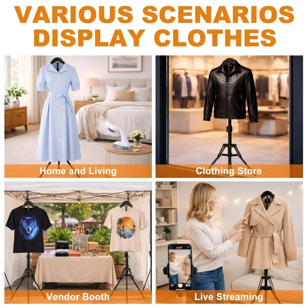 

Регулируемая складная подставка для демонстрации рубашек, манекен-торс, вешалка для одежды 32-63 дюйма, устойчивая подставка для отпаривания одежды для витрин продавцов