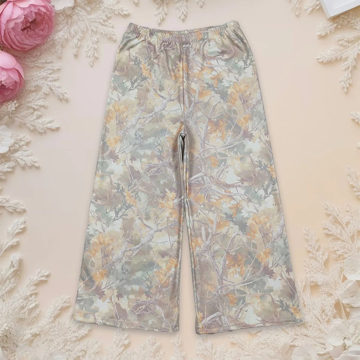 

Baby Girl Southern Leaves Branches Camo Flare Pants Trousers Kids Bottoms Toddler Fashion Clothes Children Clothing Wholesale