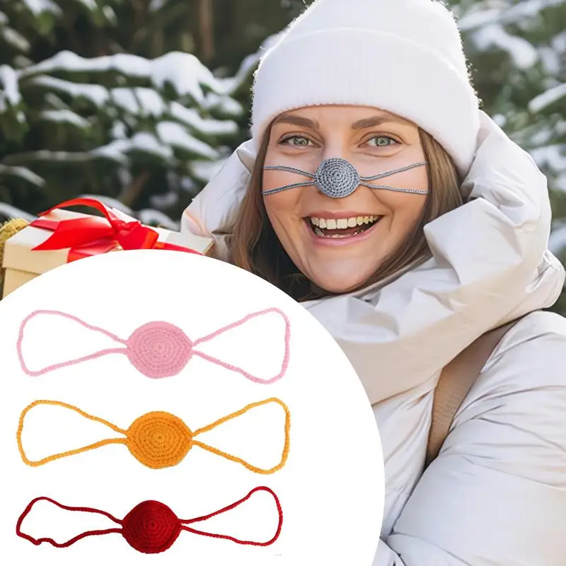 Winter Nose Warmer Soft Knitted Nose Cover Guard Outdoor Nose Protector Winter Accessories Funny Nose Decor For Cold Weather