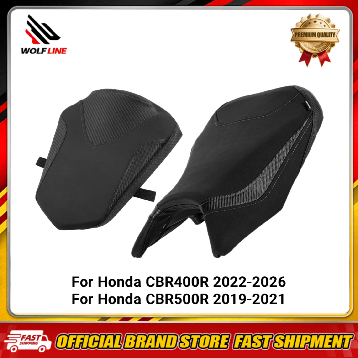 WOLFLINE Driver Solo Front Seat for Honda CBR400R 2022-2026 & CBR500R 2019-2021 Rider or Passenger Single Seat Saddle Comfort