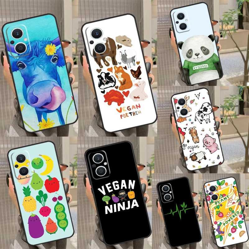 Vegan Pattern Case For OPPO Reno 8T 8 Pro 4 5 6 7 Lite 2Z 4Z 5Z OPPO Find X2 X3 Neo X5 Lite X6 Pro Cover