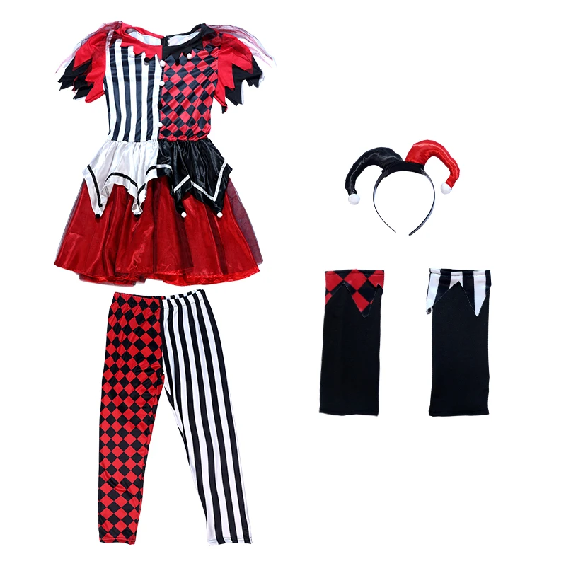 Adult Playful Clown Costumes Women's Circus Horror Ballet Dresses Horror Themed Party Clown Role-playing Include Headwear view 2