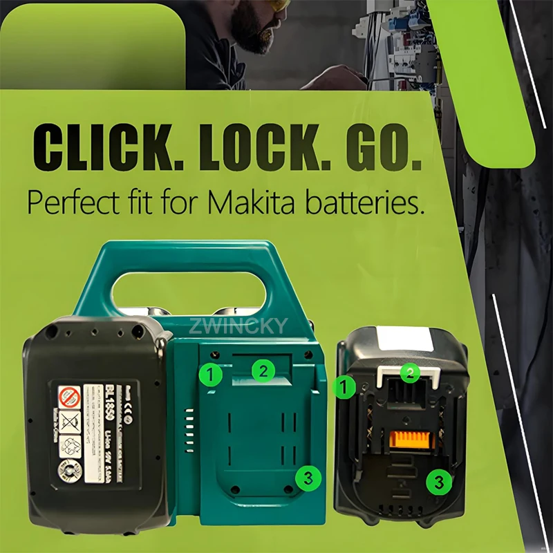 For Makita 18V Li-ion Battery Portable Storage Rack 4 Slots Battery Mount Holder Drop-resistant Fixing Device for Makita Battery