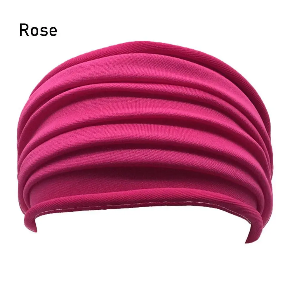 

Women Nonslip Elastic New Wide Sports Headband Turban Running Headwrap Fold Yoga Hairband Stretch Hair Band