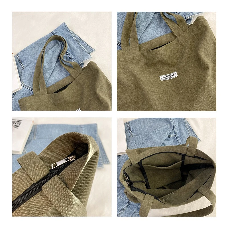 Thickened Washed Canvas Bag Women's Large-capacity Tote Bag Simple Commuting Hand-held Oxford Cloth Large Bag Single Bag