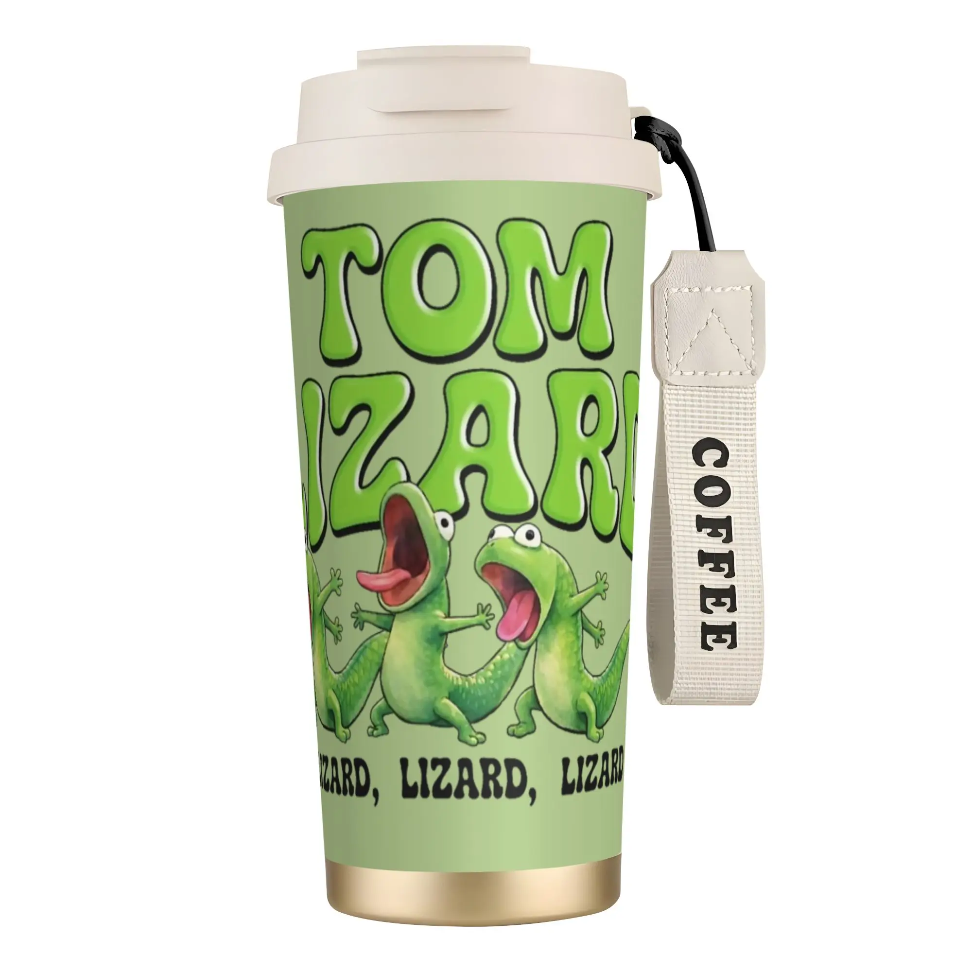Hoppers Tom The Lizard Tumbler Vacuum Insulated  Coffee Cups Stainless Steel Double Wall Mug Water Bottle 316 Stainless Steel
