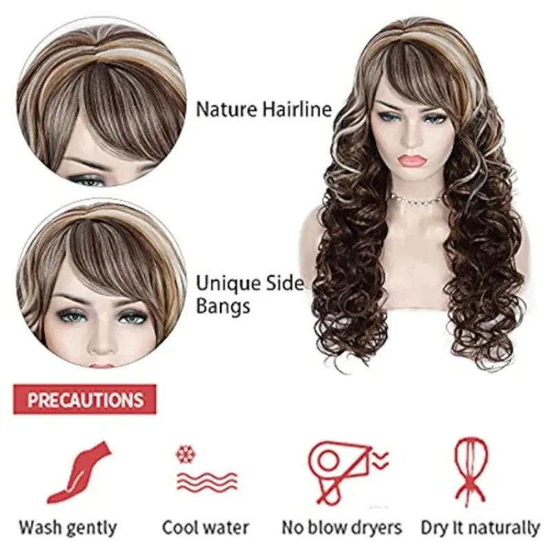 Perruque de Cosplay Anime, accessoires de vêtements de Convention de bande dessinée, dégradé de couleur, cheveux longs bouclés, couvre-chef pour femme, couverture de perruque pour cheveux longs