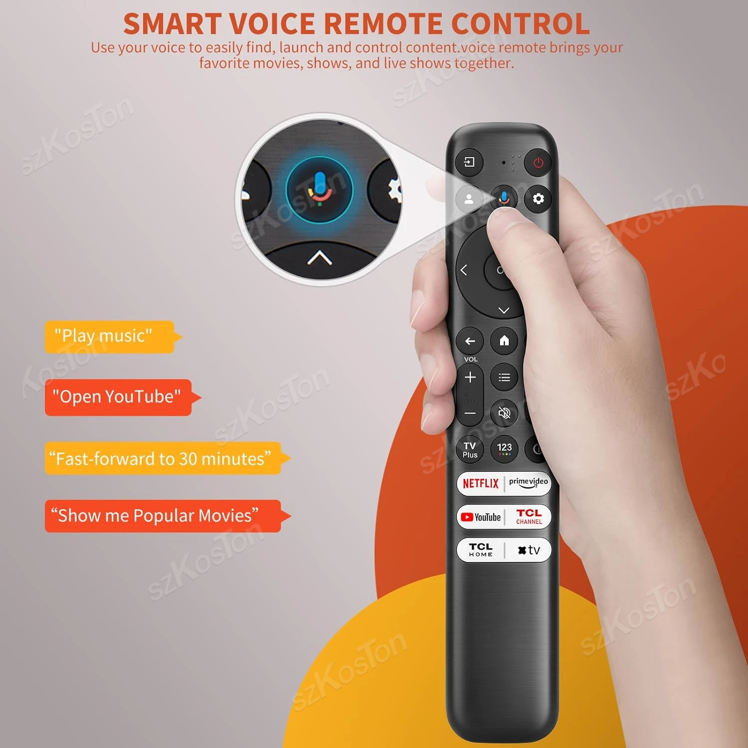 Replacement Remote Compatible with TCL Google TV Voice Remote Control RC813 Android Smart TVs for TCL Q6/Q7/QM8/S3/S4 Series