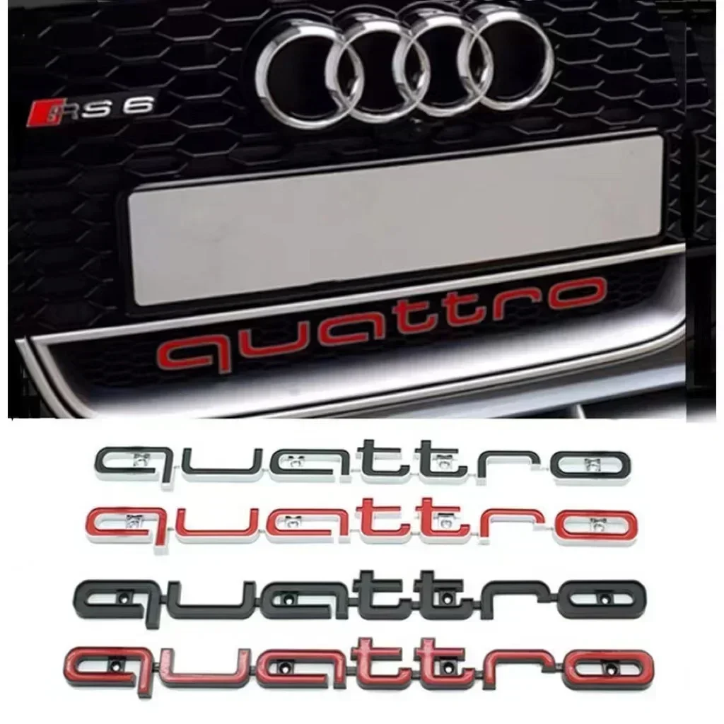

3D ABS эмблема передней решетки автомобиля для Audi Quattro Logo A3 A4 A5 A6 A6L A7 A8 Q3 Q5 Q7 S3 S4 S5 RS3 RS4 RS6 аксессуары для значков