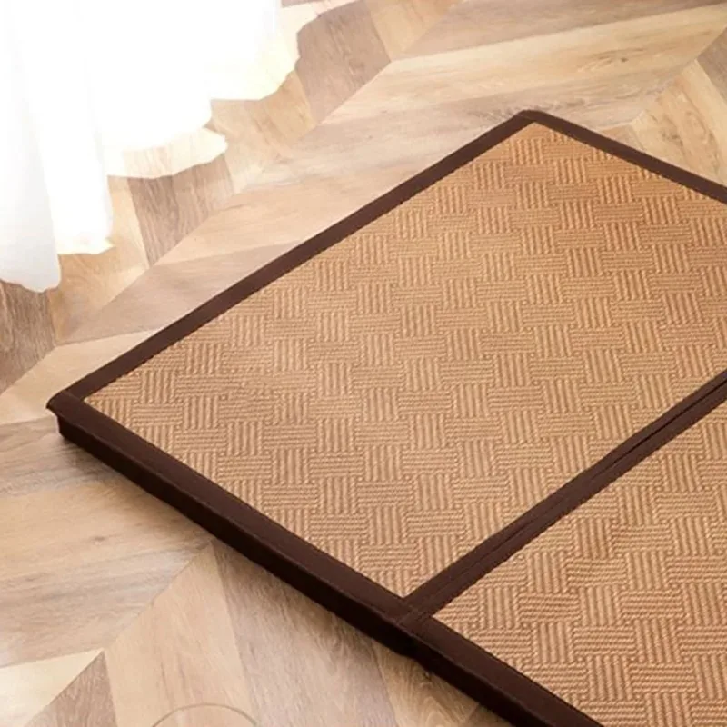 Folding Japanese Comfortable Tatami Mattress Mat Rectangle Large Foldable Floor Rattan Mat For Baby Sleeping Play Mat Flooring 
