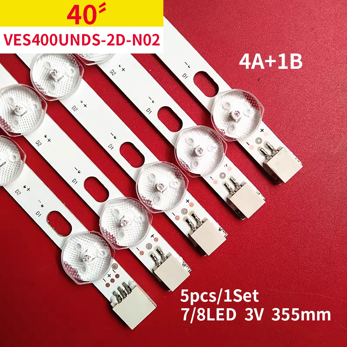 1set 3VLED Backlight Strip 40DLED_A/B-TYPE VES400UNDS-2D-N02 VES400UNDS-2D-N03 VES400UNDS-2D-N04 LT-40C750 LED40287FHD 40272SMFH