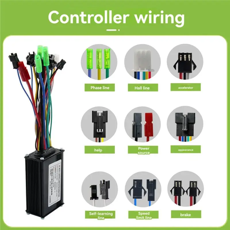DT39 36V 48V 250W 350W 17A Three Mode Brushless Controller with Speed Limit Line for Ebike Electric Scooter