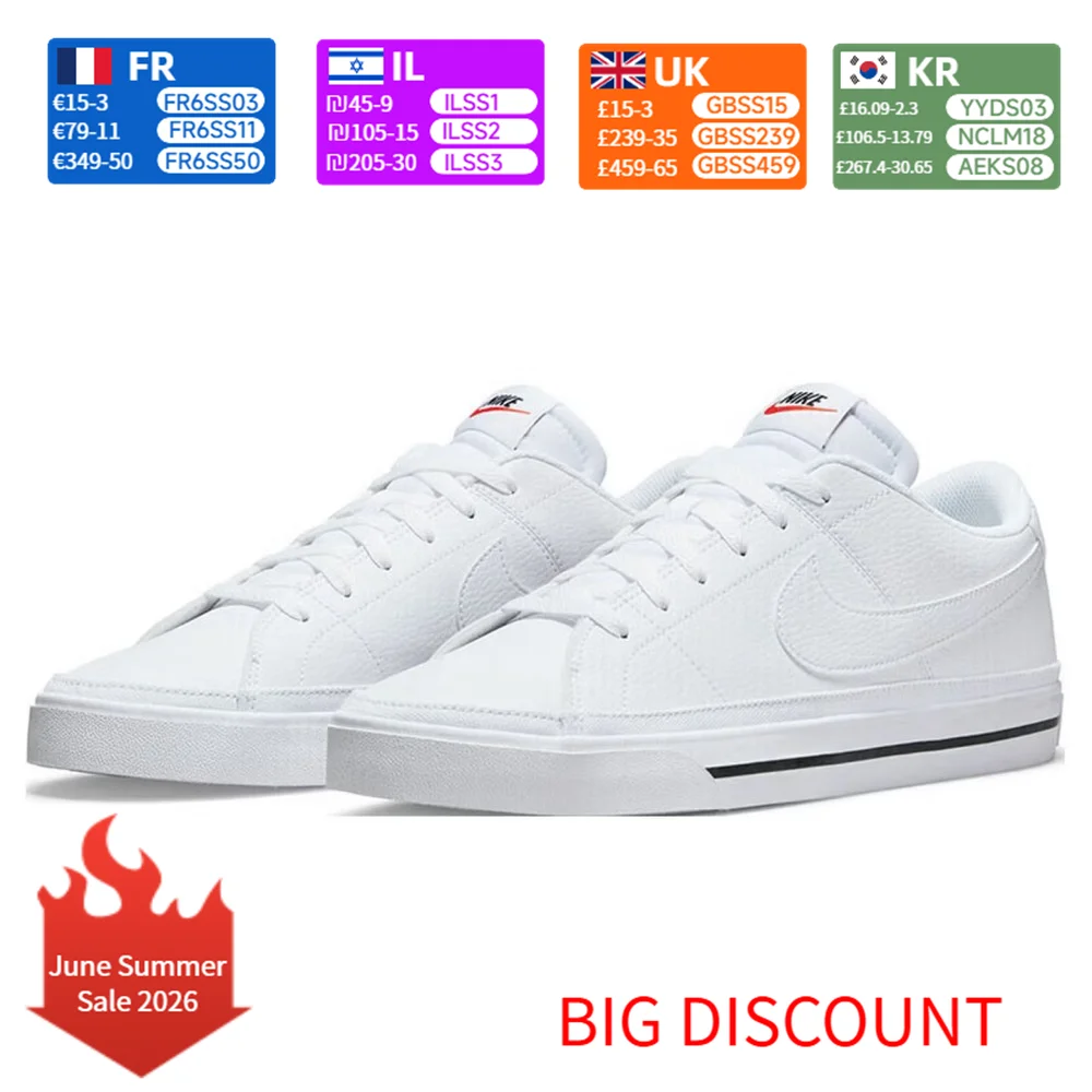 

Nike Court Legacy Sneakers Classic Tennis-Inspired Design Comfort Cushioned Durable Support for Casual Everyday Wear DH3162-101