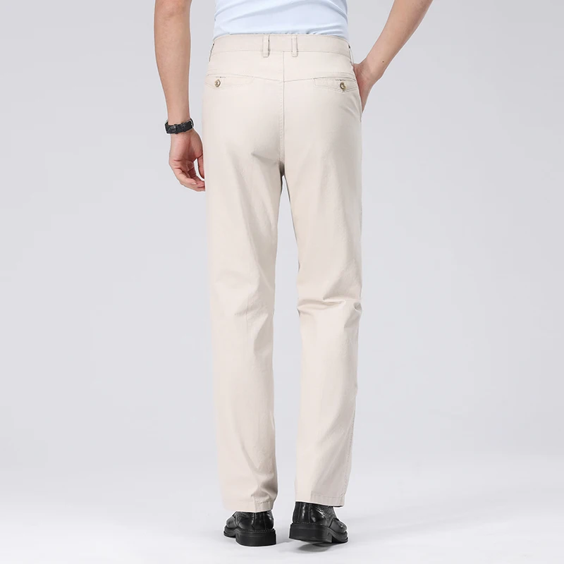 Premium Baumwoll-Bürohosen für Herren Bügelfrei Pflegeleichter Stoff Gürtelkompatibles Design Tägliche Casual-Event Lange Hosen – Detail 15