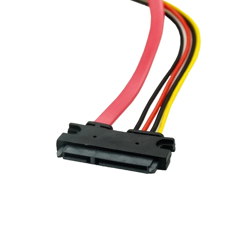 مجموعة طاقة بيانات SATA 22Pin Serial ATA أنثى إلى SATA 7Pin أنثى مع كابل طاقة موليكس IDE 4Pin لمحركات الأقراص الصلبة 2.5 "/3.5"