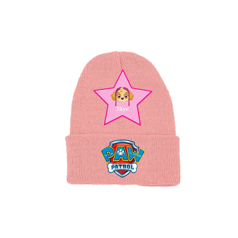 New Paw Patrol Skye Woolen Hat Headgear Cartoon Winter Chase Marshall Knitted Cap Skullies Beanies Boy Girl Bonnet Birthday Gift