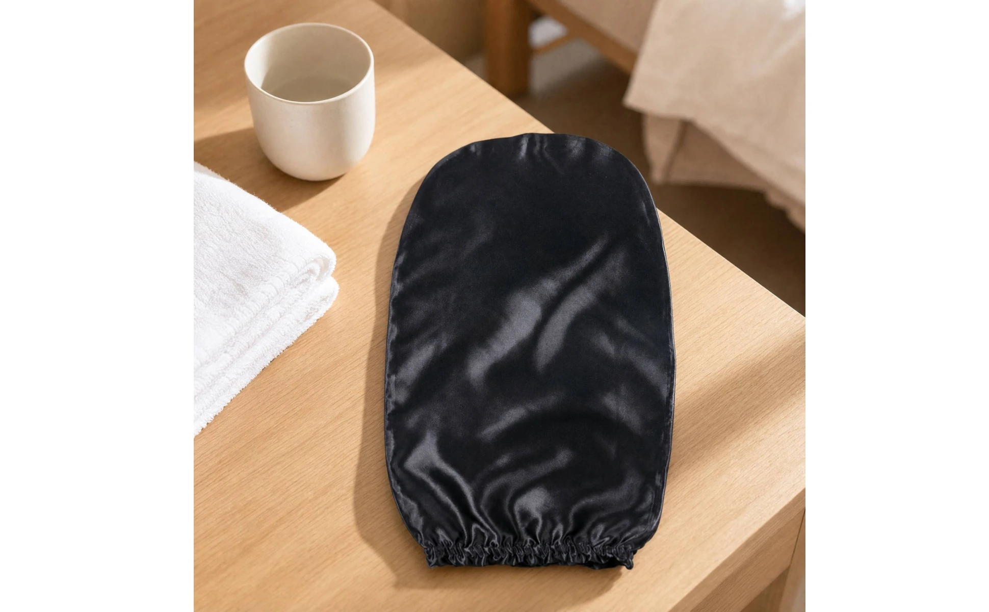 Long-Hair Sleep Cap with Elasticized Opening 19-Momme Silk Sleep Cap Mulberry Silk Hair Bonnet Roomy Low-Friction
