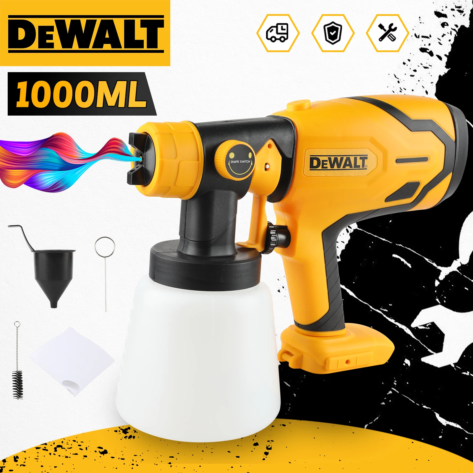 

Dewalt Cordless Electric 800ML Spray Gun Portable Paint Sprayer High Power Auto Furniture Coating Airbrush For Dewalt Battery
