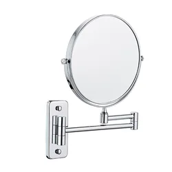 3X Zoom Mirror Chrome Round 6/8 Inch Double Sides Modern Cosmetic Bath Mirror Swivel Mirror Rotatable Makeup