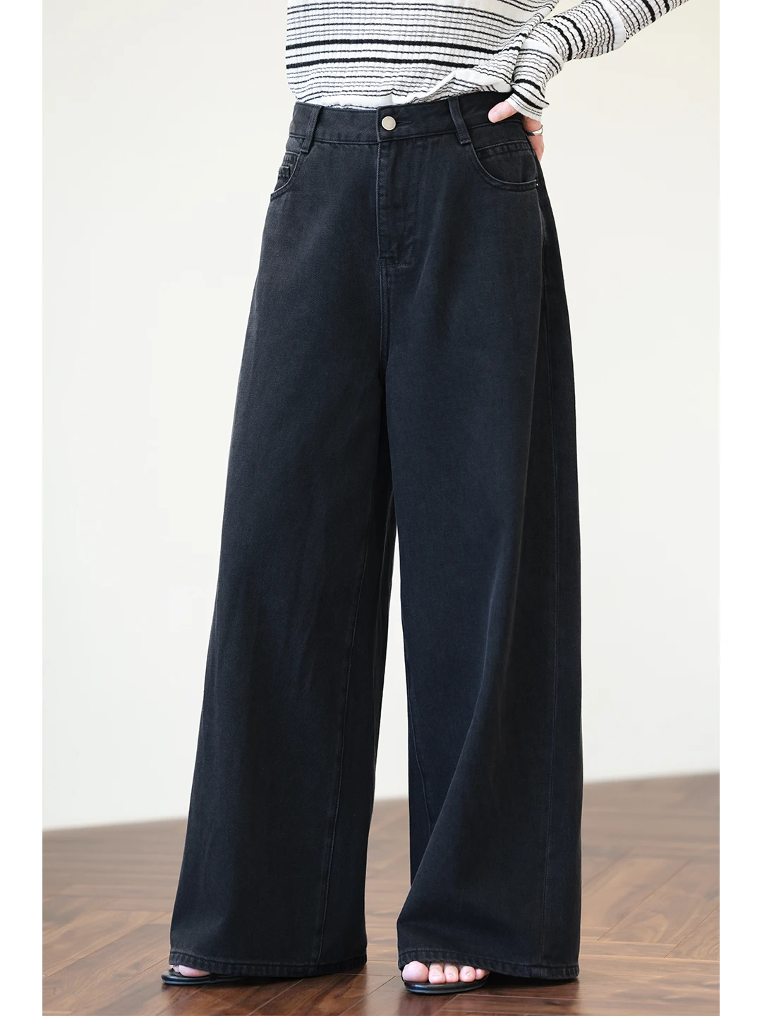 

Джинсы женские винтажные с высокой талией, прямые, свободные, широкие штанины, удобные, из хлопка, повседневные брюки