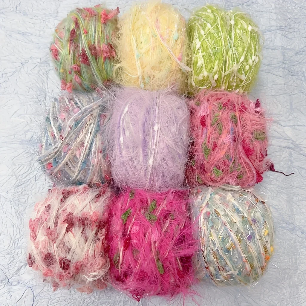 Fancy Blended Yarn, Mixed Colors, Soft and Novel Textured Bubble Yarn, DIY Handicrafts, Such As Hand Woven Scarves and Hats, 50g