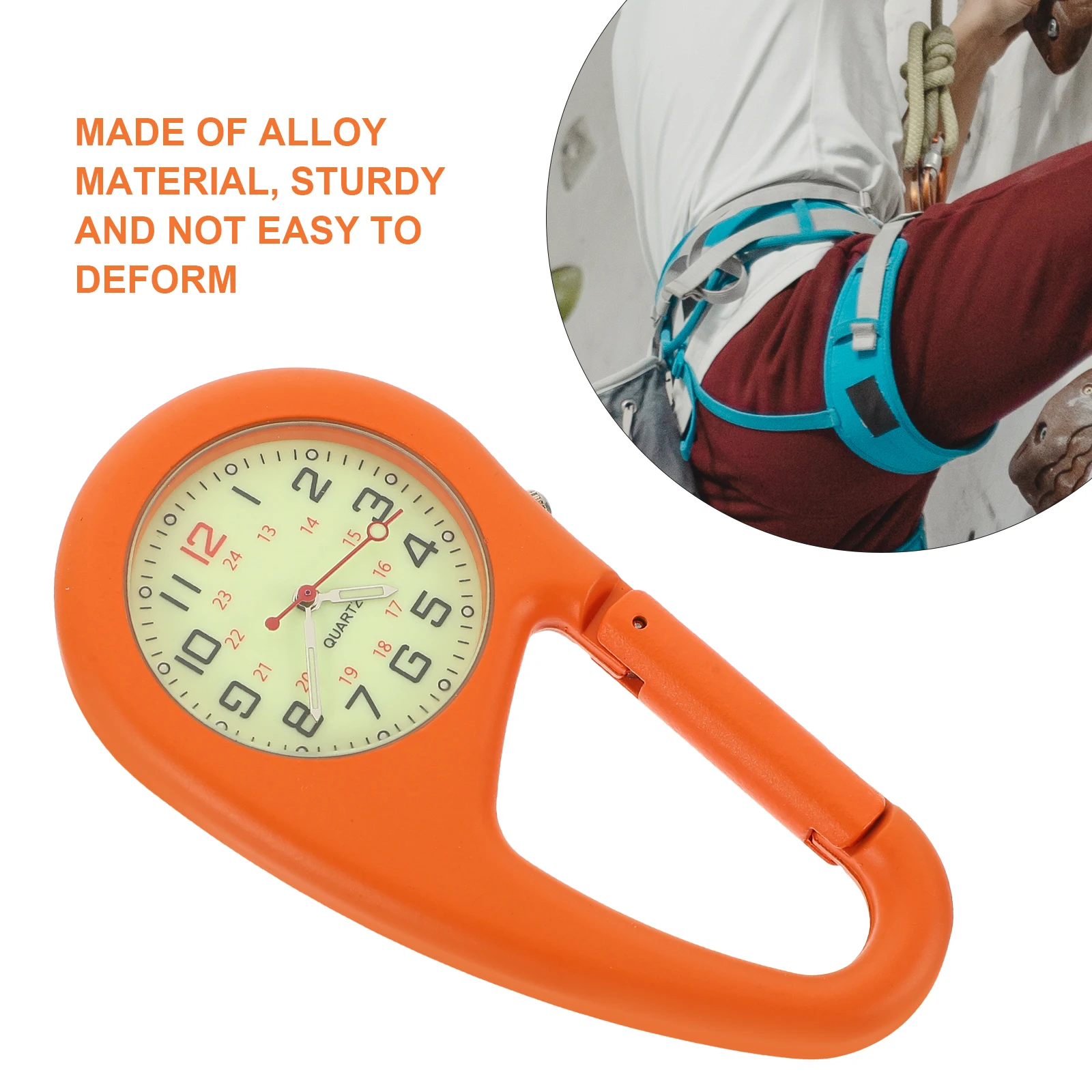 

2 Pcs Quartz Carabiner Watch Backpack Clip on Pocket Fob Buckle Exercise Clip-on with Small
