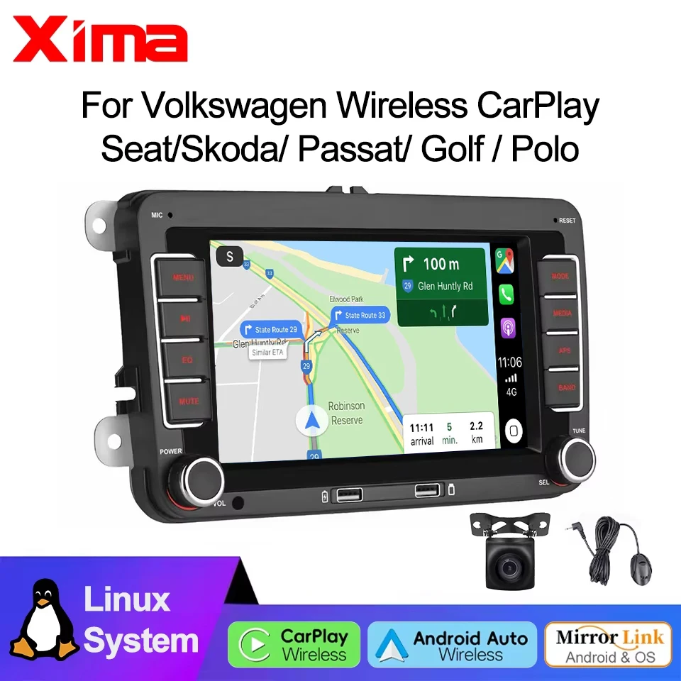 

Android Auto For VW Volkswagen Golf Polo Skoda Rapid Octavia Radio Tiguan Passat B7 Jetta 2 Din Carplay GPS Car Radio Stereo