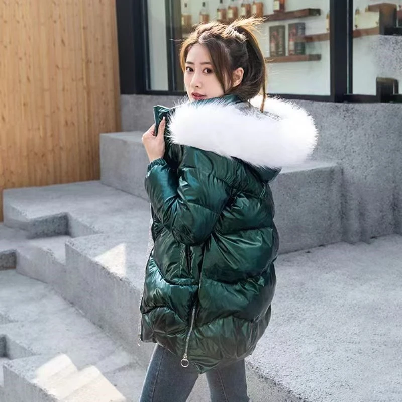 

Winter Thick Casual Hooded Pockets Solid Sustans Parkas Baggy Zipper Office Lady Autumn New Jackets Down Coats Jacket For Women